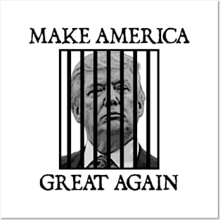 Trump Behind Bars Posters and Art